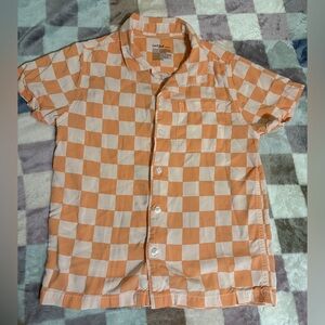 Cat & Jack Orange Checkered Kids Shirt